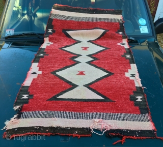 very soft pliant Navaho
Saddle Rug/Blanket?
obvious Issues
29" X 54"
                         