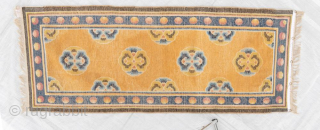 A NINGXIA FLORAL RUG China, 19th ct. 177 x 69 cm From a German private collection, acquired before 1990 Both ends restored, reduced from a monastery runner.      