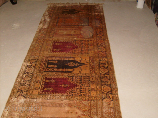 Name:Kaysari Silk Runner
Category:Anatolian
Origin:Turkish
Age:early 20th century
Dimensions:94cmx306cm
Compositions:Silk
Conditions:Very good,Original no repairs                         