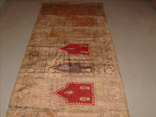 Name:Kaysari Silk Runner
Category:Anatolian
Origin:Turkish
Age:early 20th century
Dimensions:94cmx306cm
Compositions:Silk
Conditions:Very good,Original no repairs                         