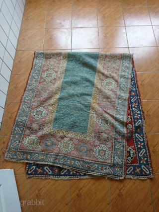 Kaukázusi szőnyeg, Caucasian rug, Talish? with open green field                        