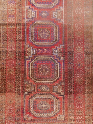 Salor Beluch Rug 6.4 x 3.2 feet
Material:	Wool on wool
Manufacturing period:	1900-1949
Country:	Afghanistan
Condition:	Overall in fair condition with traces of ageing and usage
This is an early 20th century runner attributed to the Beluch tribe featuring the  ...