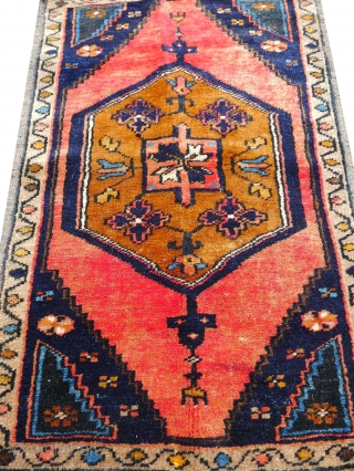 This a small Anatolian Taraspinar Mat c. 74x50cm or 29x19 inches 
Fully restored Probably a maiden rug mid 1950s              