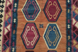 AUTHENTIC LARGE SEMI-ANTIQUE Nomadic QASHQA'I Kilim 227x142 cm from 1960s


This large Kilim/Ghelim dates to the late 1960s of the past century. Its condition is nearly perfect. It is a very well preserved  ...