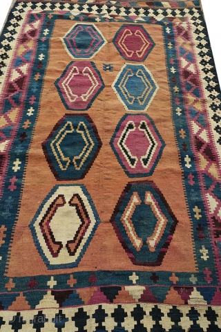 AUTHENTIC LARGE SEMI-ANTIQUE Nomadic QASHQA'I Kilim 227x142 cm from 1960s


This large Kilim/Ghelim dates to the late 1960s of the past century. Its condition is nearly perfect. It is a very well preserved  ...
