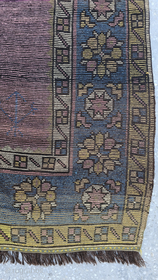 I'm selling this turn-of-the-20th-century piece. (1890-1910) Manastir pile prayer rug 
My description: 
The seemingly Konya-like mihrab — supported also by the colour scheme — appears unusual in this unique artefact. Its strangeness,  ...