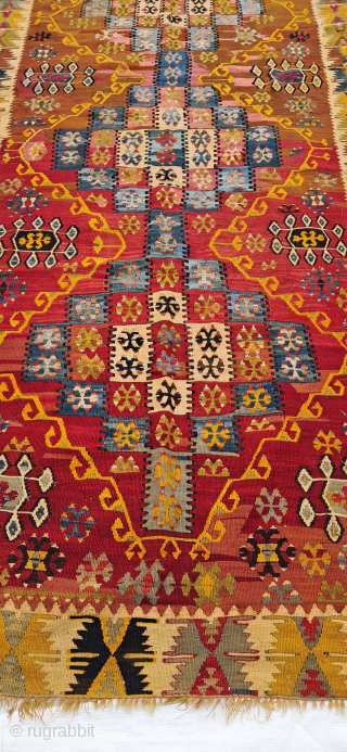 Initially, I thought it was Aleppo, but in the end I was convinced by the experts that it is a Yahyali Yoruk kilim Size 330x126cm
SOLD Thanks       