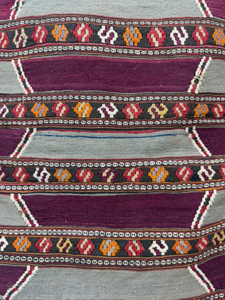 A very unusual (colour) Manastir kilim Size 113x65  Delioram , Balkans under the Ottoman rule                 