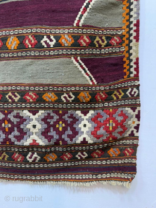 A very unusual (colour) Manastir kilim Size 113x65  Delioram , Balkans under the Ottoman rule                 