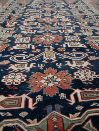 End of the 19th or later Shirvan in Perepedil design, Clean in far condition. A larger format. Request more pics and size
$400 + shipping