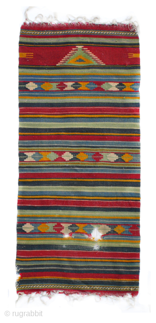 Lovely early 20th Manastir kilim prayer rug
Request more infor and photos
Manastir Prayer Kilim
Balkans, circa 1900
Wool on a cotton foundation
130 × 60 cm
A rare Manastir prayer kilim, probably woven around the ...