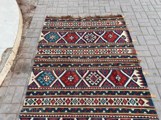 Lovely late 19th-century Kuba Shirvan kilim Size 285-140 cm                        