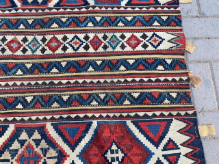 Lovely late 19th-century Kuba Shirvan kilim Size 285-140 cm                        