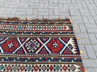 Lovely late 19th-century Kuba Shirvan kilim Size 285-140 cm                        