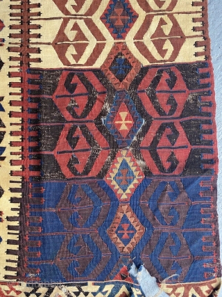 Mid-19th century East Anatolian Kurdish kilim panel
Size 307x 96 cm "10 x 3.1 ft"
                   