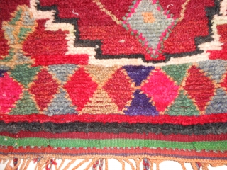 Talsint, Morocco, about 1920-30.
Cushion cover or bag face. cm 107 x 70, wool, full pile, 360 knot per dms.
              