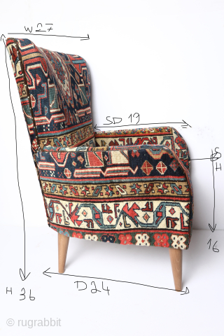 Armchair Upholstery with Antique Caucasian Rug / High quality Handmade armchair

This unique armchair is upholstered with Antique Sahsavan shirvan rug from late 19C. ( 1880 to 1890 ) from Caucasian area. This  ...
