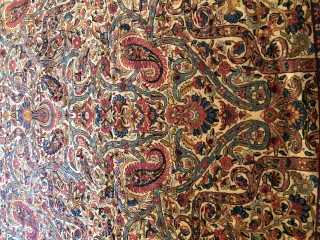 8’10” x 11’8”  Kerman. 1910s, Full pile, and a really amazing field. It is one of the prettiest Kermans I’ve ever seen. In fabulous shape too.
Price on request.    