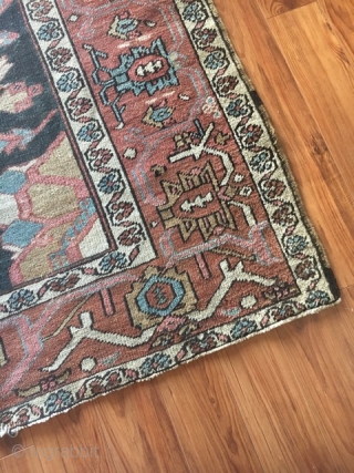 1880's Serapi Heriz: Size - 8x10 - Serapi rugs are some of the most rare and desirable Persian rugs out there and are a distinct Heriz region style. It has bold geometric  ...