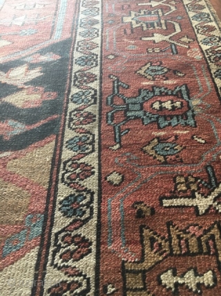 1880's Serapi Heriz: Size - 8x10 - Serapi rugs are some of the most rare and desirable Persian rugs out there and are a distinct Heriz region style. It has bold geometric  ...