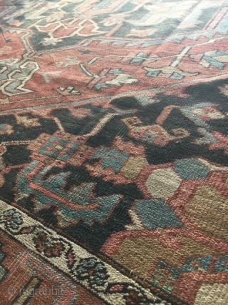 1880's Serapi Heriz: Size - 8x10 - Serapi rugs are some of the most rare and desirable Persian rugs out there and are a distinct Heriz region style. It has bold geometric  ...