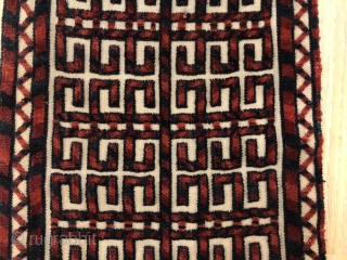 A very nice Antique Turkmen Tent band Fragment ca.1880,size:144,5x30 cm,back side has been sewn by a white cloth.pls not to hesitate to ask me any question.shipment from Munich-Germany     