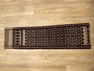 A very nice Antique Turkmen Tent band Fragment ca.1880,size:144,5x30 cm,back side has been sewn by a white cloth.pls not to hesitate to ask me any question.shipment from Munich-Germany     