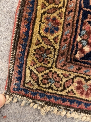 An Antique Farahan-Persian about 100 years,very nice naturall colrs,over all good condition,a very small repair in the corner. size:194x130 cm             