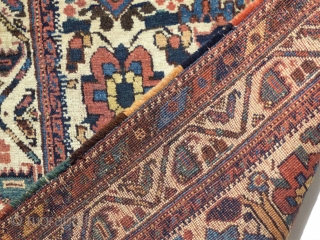 19th century small Afshar rug with white basic colors.
Original natural colors
Good condition, very rare size and design
Wool on wool
Size 120 x 84 cm
          