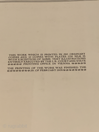 A History of Oriental Carpets Before 1800 - F.R. Martin printed in 1908. A rare title complete with all text and large format plates.         