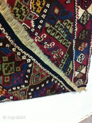 An Old Malatya turkish Kilim with 95/67 cm. Good shape with small restoration. Wool with part white cotton and metal.             