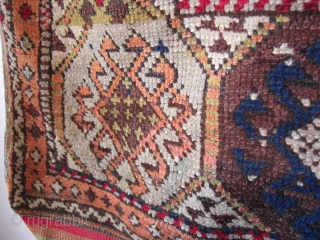 An antique Anatolian village rug. 156 X 98 cm. Good shape with no repairs, no cuts, all original sides with kilim endings.           