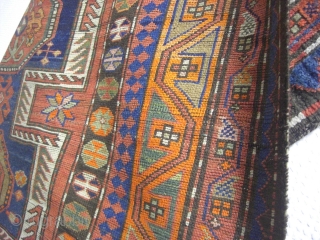 An antique Karabagh with the size 262 X 144 cm. Dated 1902 (?). No big repairs, no cut, no tinting. Good shape with spot worn places. Both Kilims good.    