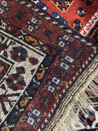 An old Gashgai rug in good shape. 240/150 cm.                        