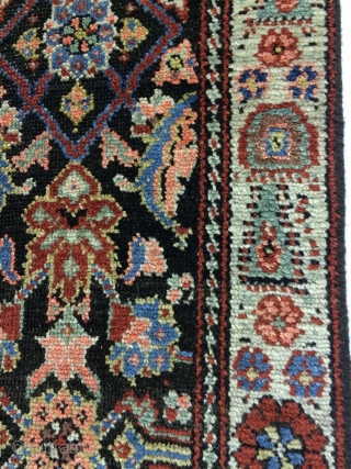 An antique Malayer Feraghan with 240/126 cm. Good shape wirh low pile. Great border design.                  