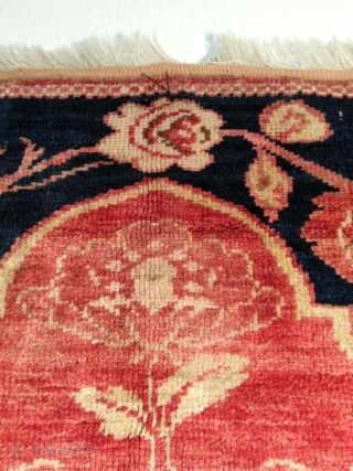 An old or antique Caucasian Rug with the size 160 X 100 cm. Very good shape with restauration in three corners.            