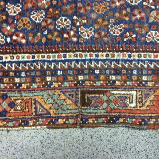 An old Gashgai carpet with 380/140 cm. Good shape for its age, some signs of use.                 