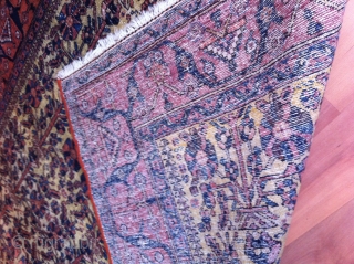 An old yello ground Afshar rug with 190/146 cm. Worn places.                      