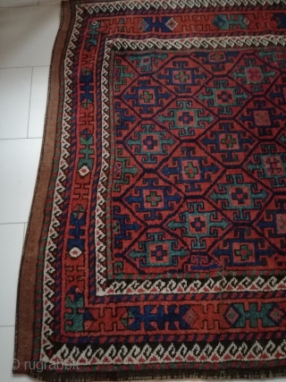 An antique Baluch with 218/135 cm. Good shape with few demages.                      