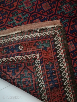 An antique Baluch with 218/135 cm. Good shape with few demages.                      