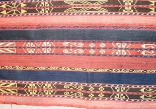 Uzbek Kilim  a few small repair size is 280 cm x 132 cm                   