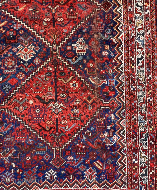 Antique Persian Khamse Rug good Condition And good Colors Size. 205x160 Cm                     