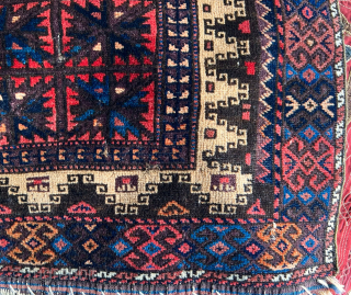 Antique Baluch Small Rug All Colors Natural And Very fine quality Size 76x66 Cm                   