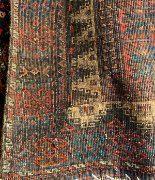 Antique Baluch Small Rug All Colors Natural And Very fine quality Size 76x66 Cm                   