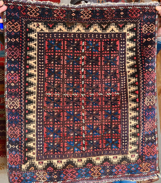 Antique Baluch Small Rug All Colors Natural And Very fine quality Size 76x66 Cm                   