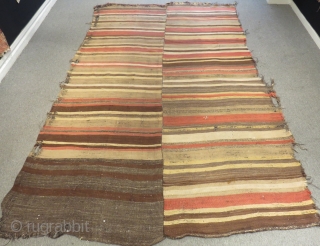 Early 19th C South Anatolian Striped Kilim All Colours Natural Size.305x185 Cm                     