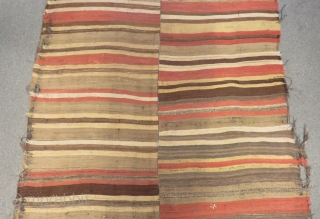 Early 19th C South Anatolian Striped Kilim All Colours Natural Size.305x185 Cm                     