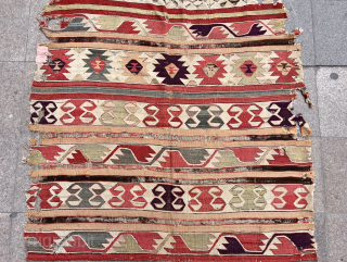 Early 19th Century Central Anatolian Aksaray Kilim Size.360x155 Cm                        