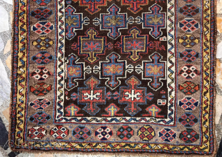 Antique Persian Kurdish Rug Size 250x105 Cm                          
