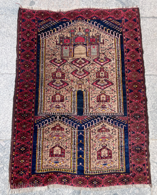 Antique Baluch Prayer Rug Size 112x082 Cm